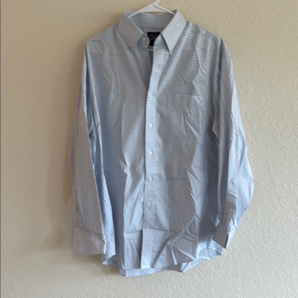 Jos. A. Bank Light Blue Plaid Dress Shirt